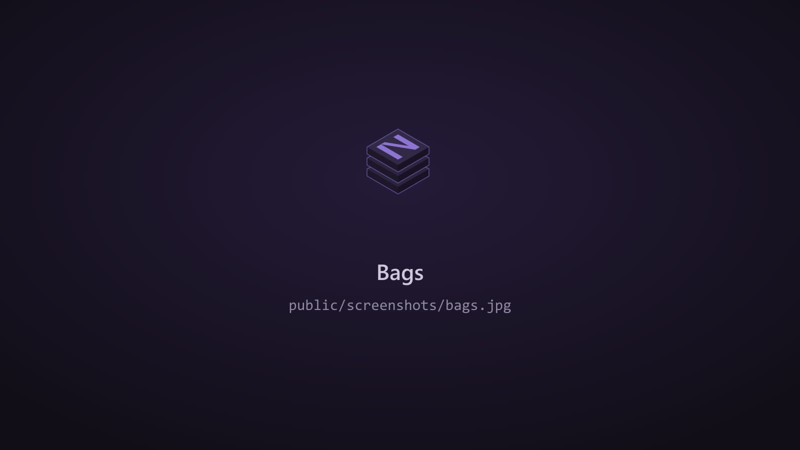 NUI bags, sorted into categories